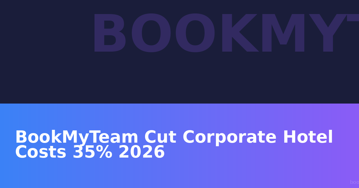 How BookMyTeam Cut Corporate Hotel Costs by 35% 2026