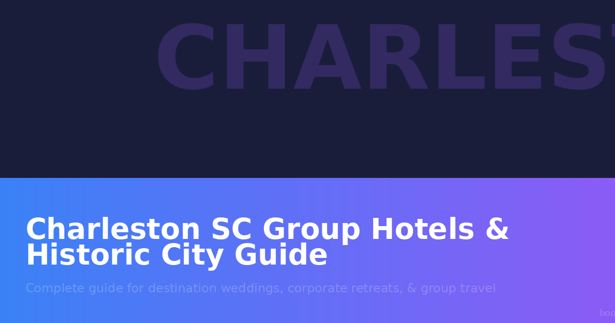 Charleston SC Group Hotels & Historic City Guide