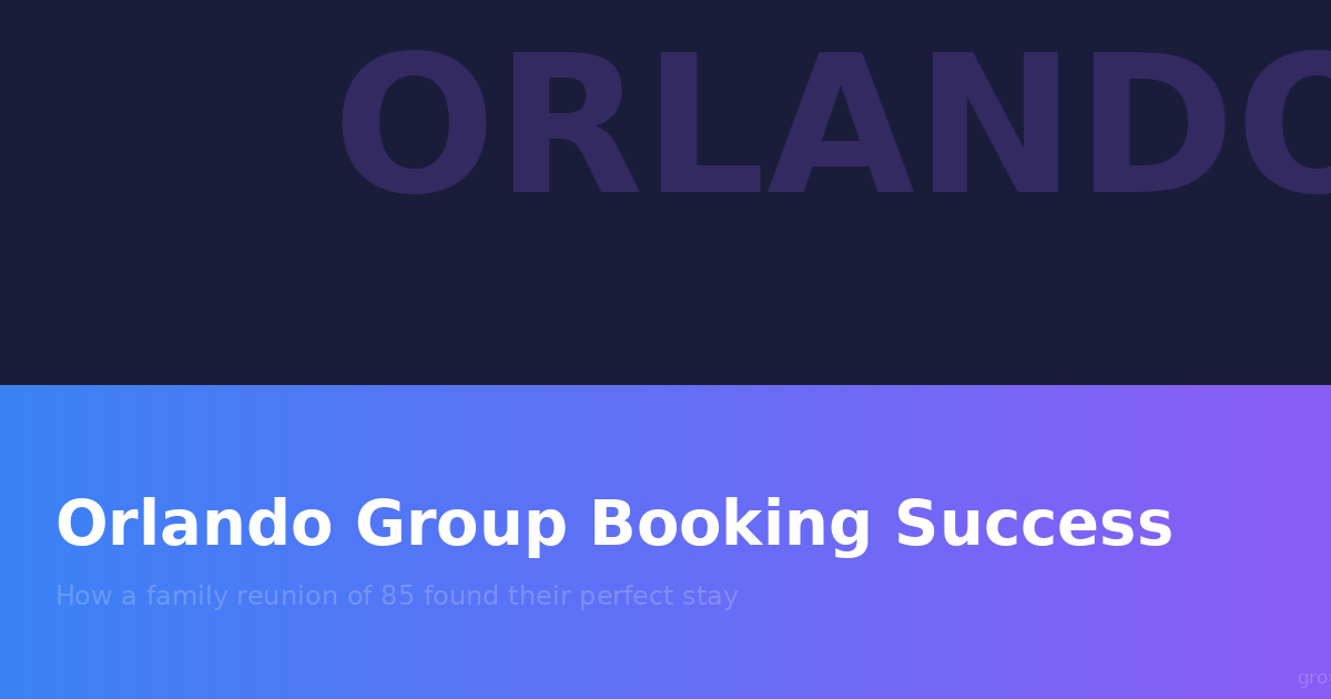 Orlando Group Booking Success: How a Family Reunion of 85 Found Their Perfect Stay
